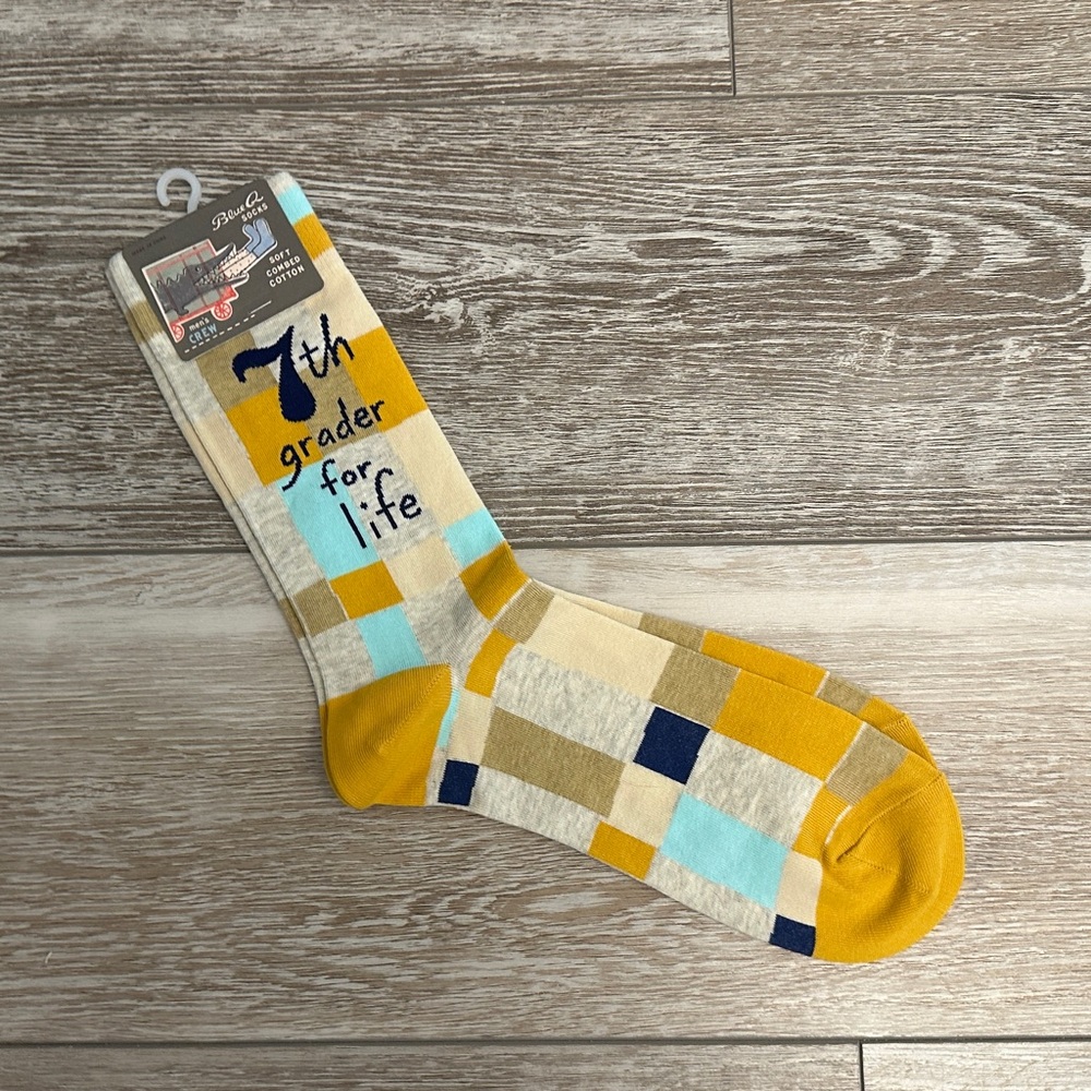 NWT Blue Q Men’s Crew Socks 7th Grader For Life